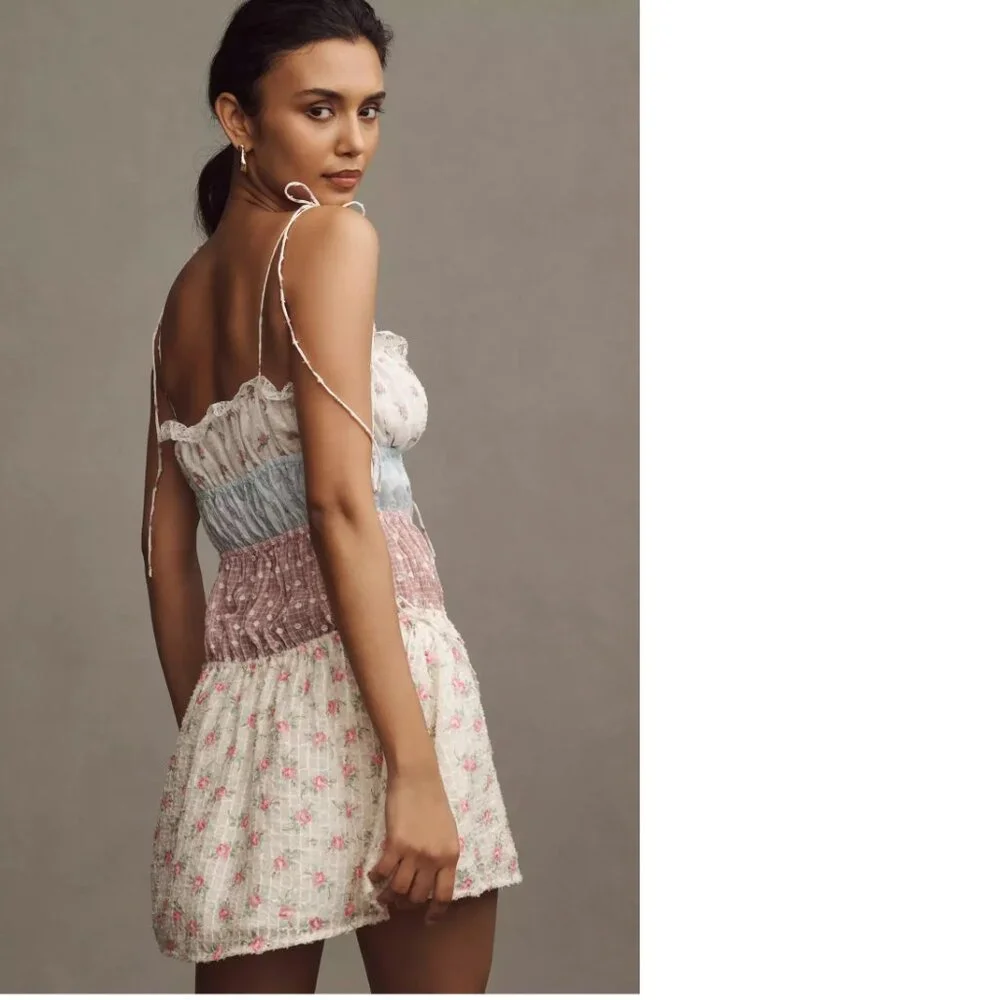 For Love & Lemons Elula Mini Dress XXS 2XS pink floral new nwt - Picture 4 of 8